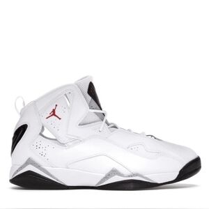 Nike Jordan True Flight Cement White and Black High Top Clean Red Logo 5.5 Youth